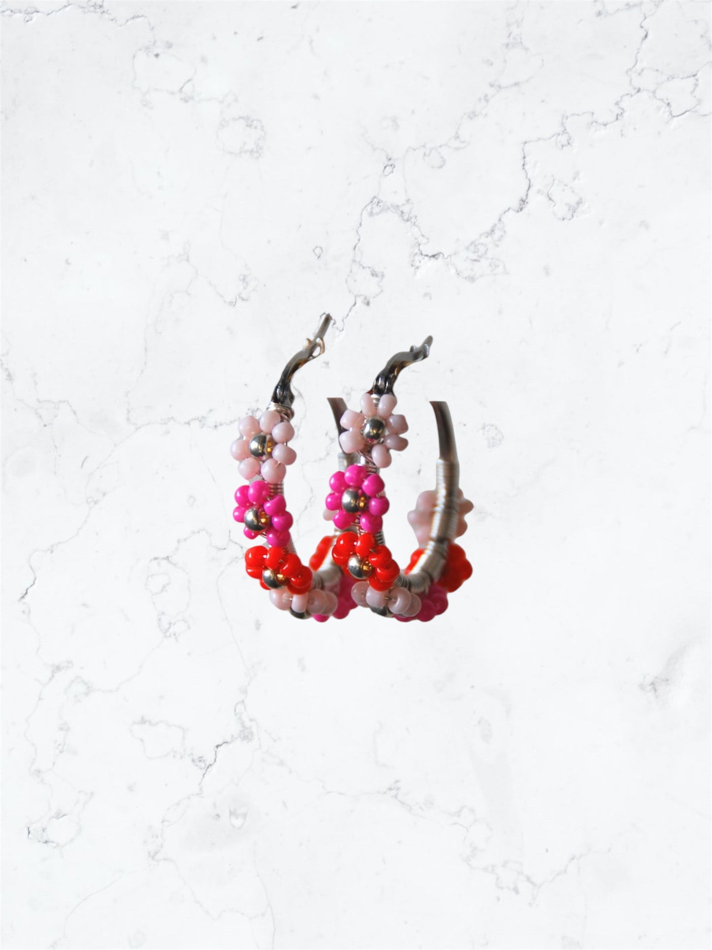 Bonita flower hoops Rose