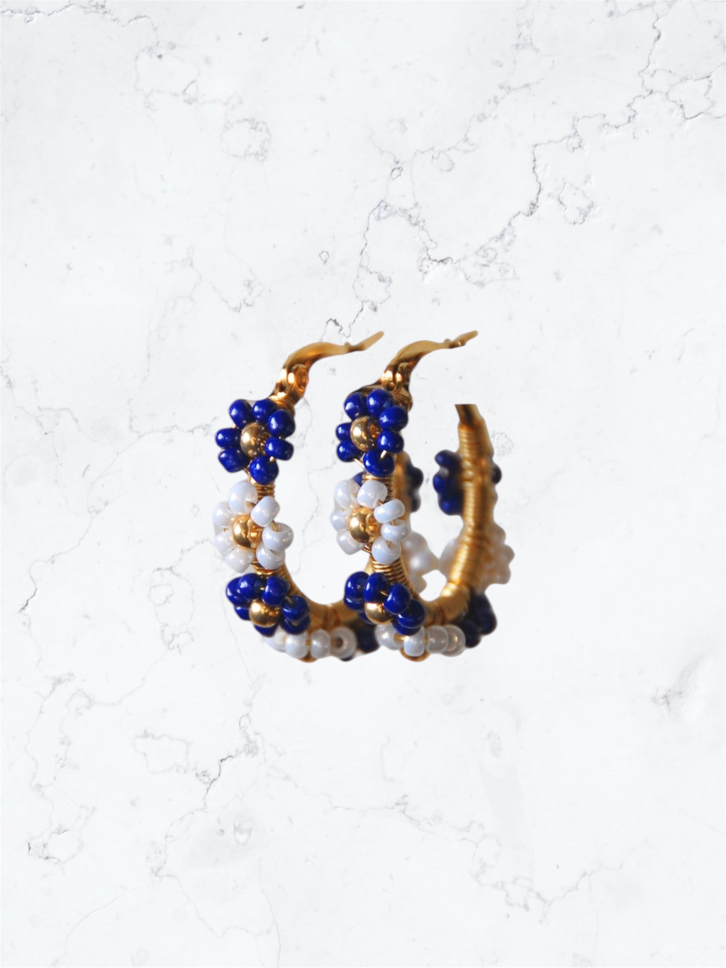 Bonita flower hoops Night sky