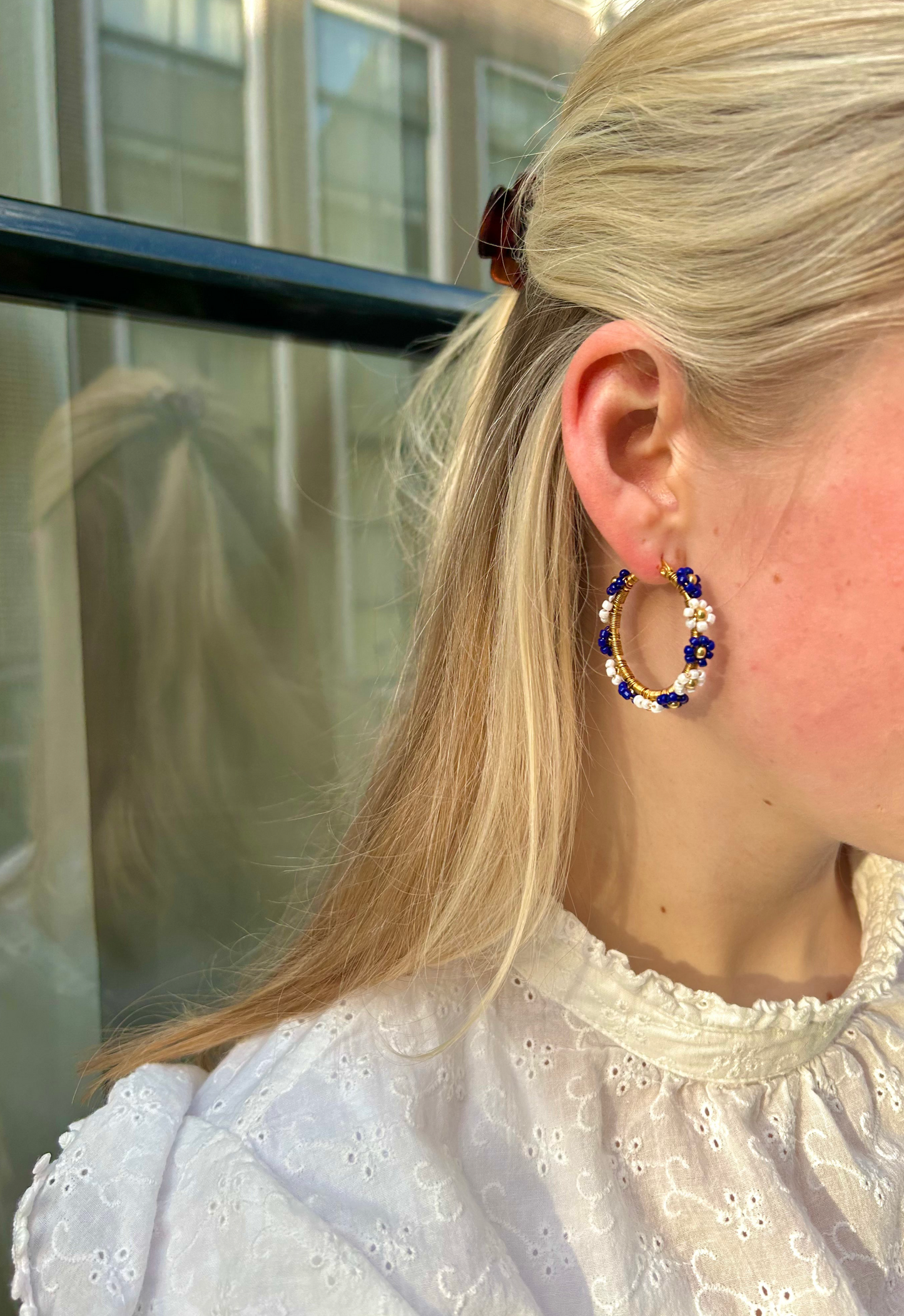 Bonita flower hoops Night sky